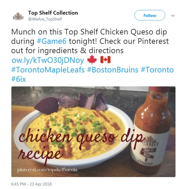 Example of social media post using hashtags to connect with audience